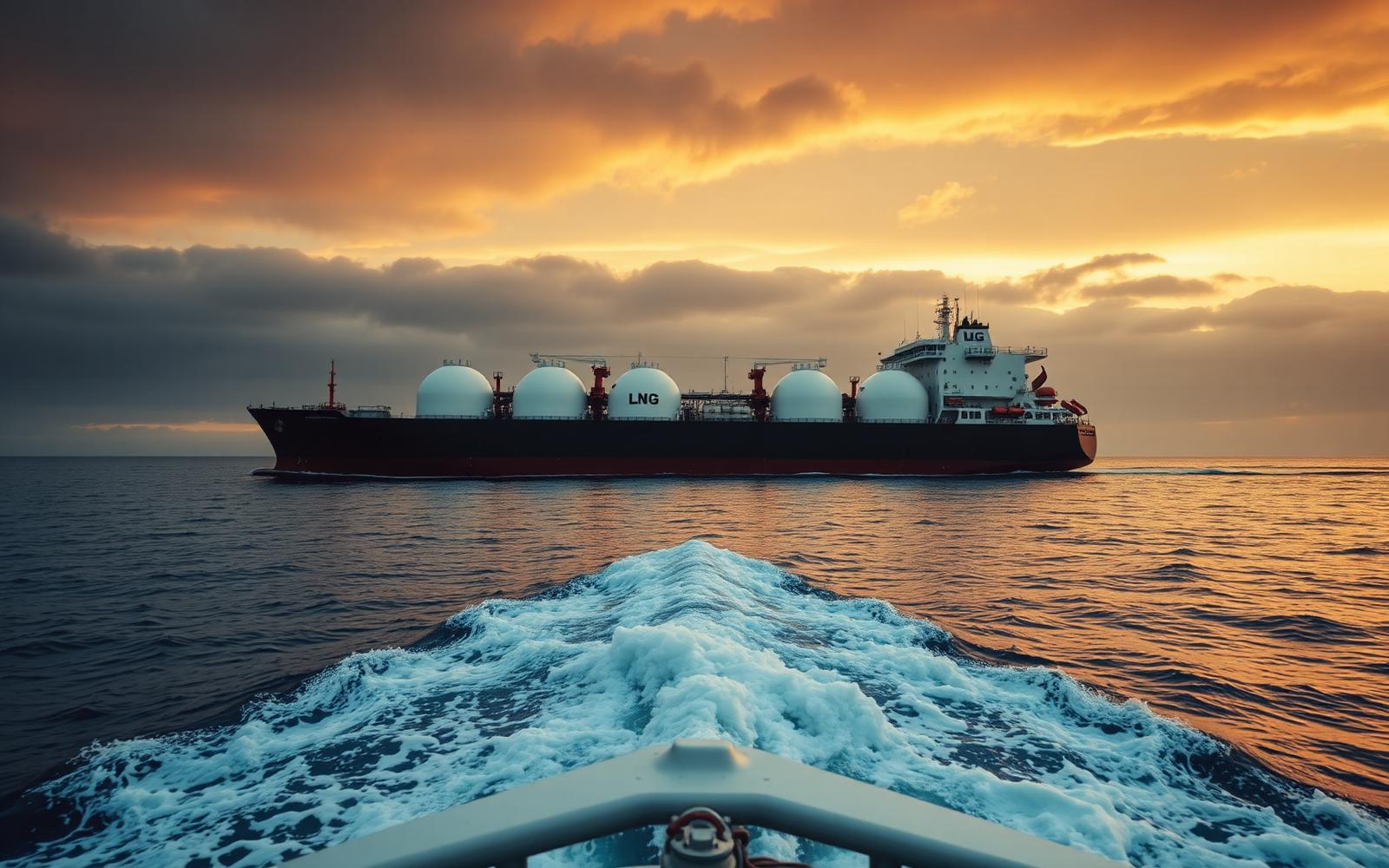 LNG carrier under way at sea